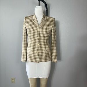 Anne Klein Tan Plaid Women's Jacket